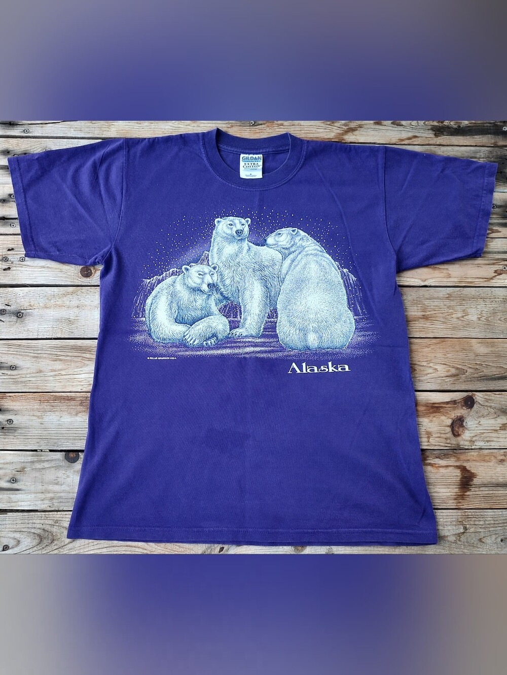 vintage Alaska Polar Bear Nature T-Shirt Men's Size Medium